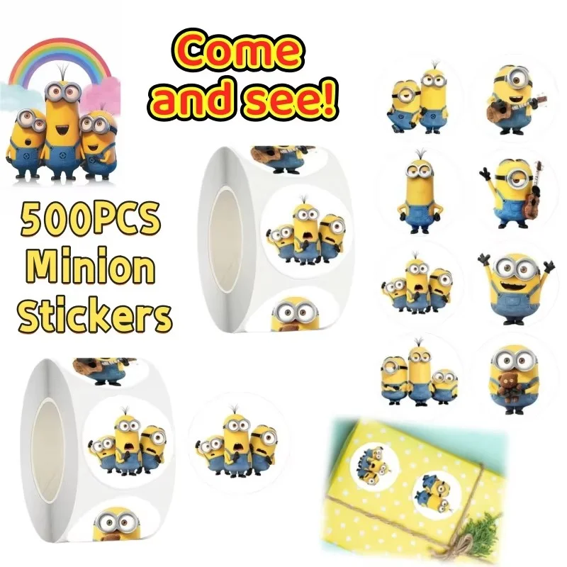500 stickers of cute cartoon rolls around Minions anime, rewards for hand account decoration, sealing stickers, and labels
500 stickers of cute cartoon rolls around Minions anime, rewards for hand account decoration, sealing stickers, and labels