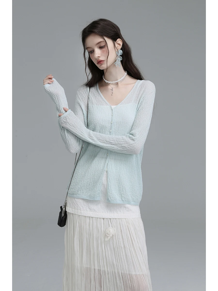 Женский вязаный кардиган XinXinYuexi с 3D-эффектом, длинными рукавами, V-образным вырезом, льняной текстурой, солнцезащитный, из смесового хлопка, лето 2025
Женский вязаный кардиган XinXinYuexi с 3D-эффектом, длинными рукавами, V-образным вырезом, льняной текстурой, солнцезащитный, из смесового хлопка, лето 2025