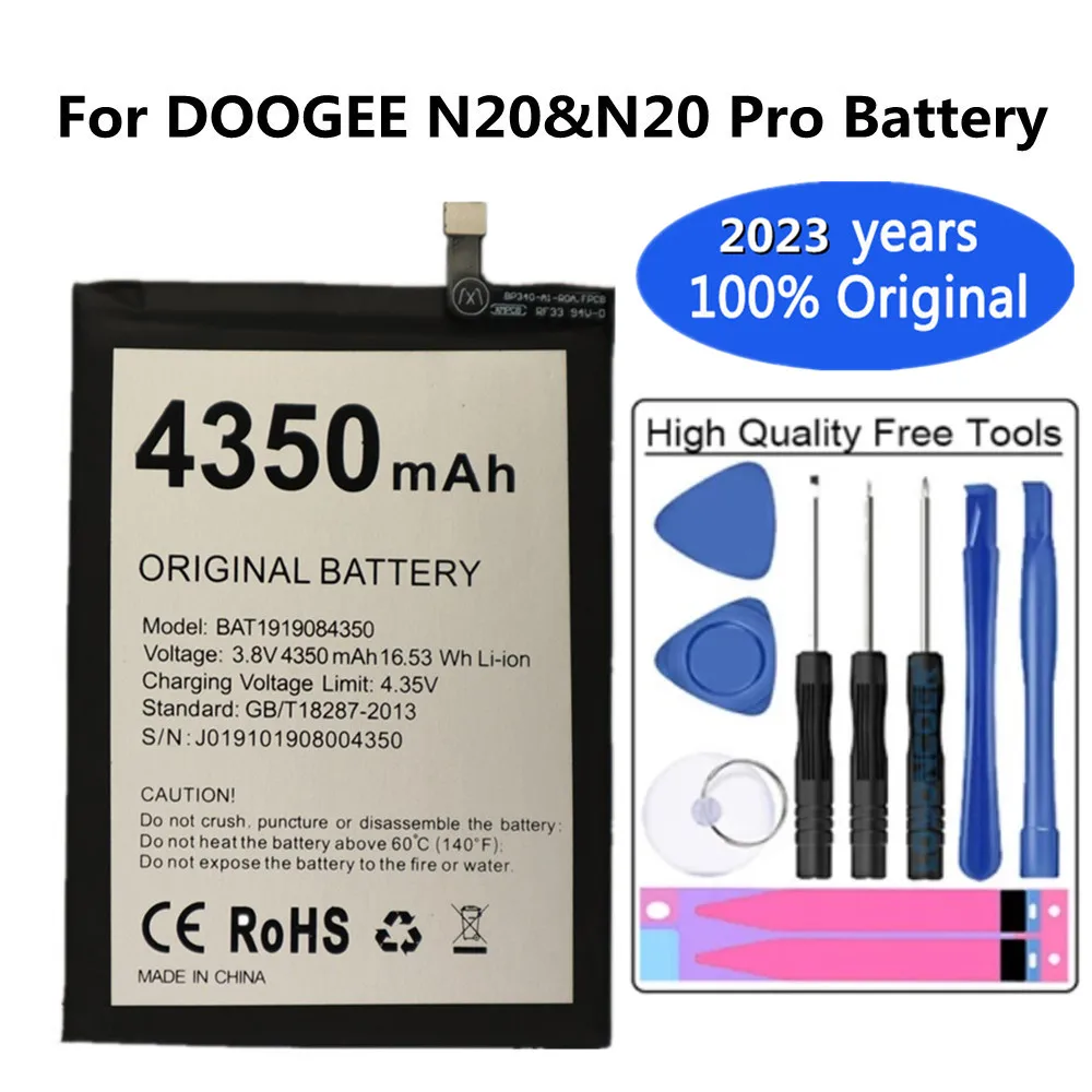 2023 New 100% Original 4350mAh BAT1919084350 Battery For DOOGEE N20 N20Pro N20 Pro Mobile Phone Battery Bateria + Tools
2023 New 100% Original 4350mAh BAT1919084350 Battery For DOOGEE N20 N20Pro N20 Pro Mobile Phone Battery Bateria + Tools