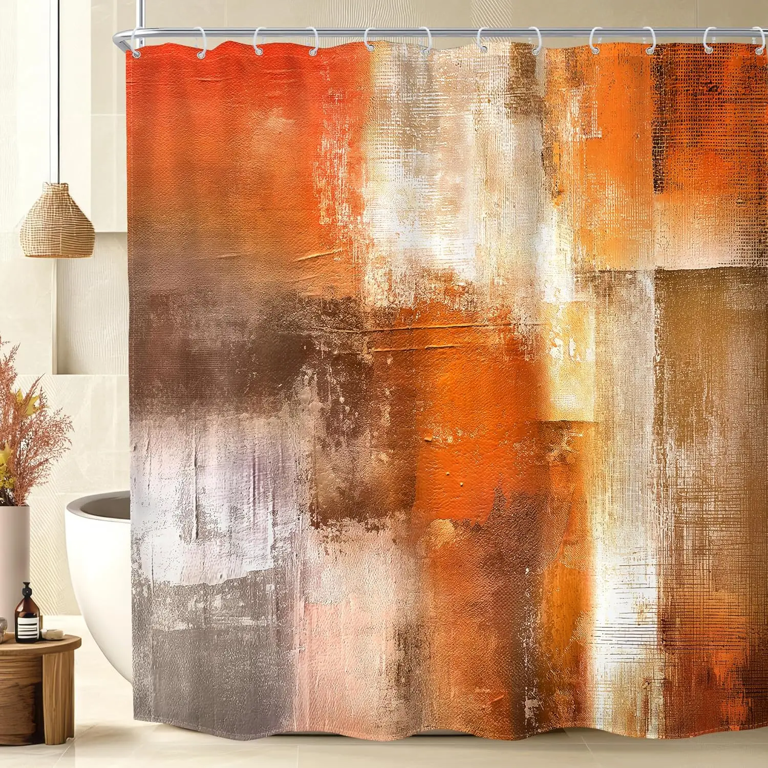 Abstract Burnt Orange Shower Curtain 72x72 with Hooks Modern Retro Ombre Oil Art Painting for Bathroom Decor
Abstract Burnt Orange Shower Curtain 72x72 with Hooks Modern Retro Ombre Oil Art Painting for Bathroom Decor