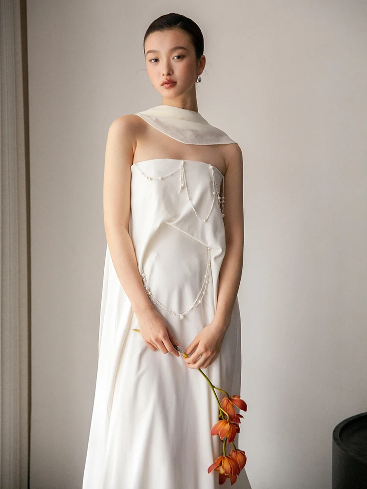 Simple White Satin Bridal Gown 2026 New Style Wedding Morning Robe Engagement Ceremony Dress Pearl Detail Floor Length Gown
Simple White Satin Bridal Gown 2026 New Style Wedding Morning Robe Engagement Ceremony Dress Pearl Detail Floor Length Gown