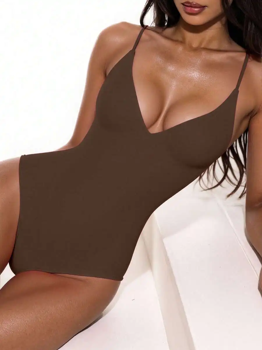 Women Solid Color Spaghetti Strap Deep V Neck One Piece Swimsuit
Women Solid Color Spaghetti Strap Deep V Neck One Piece Swimsuit