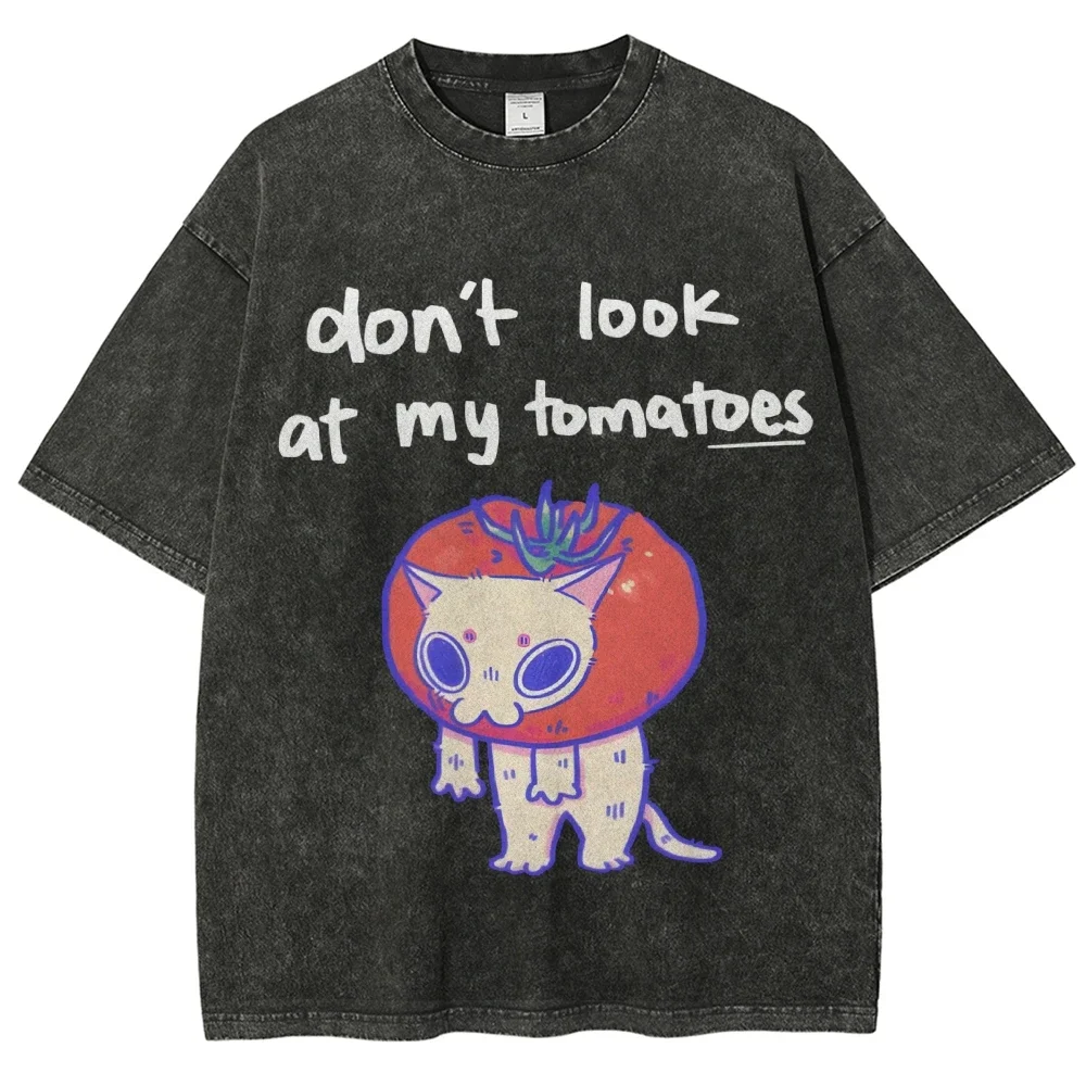Funny Tomato Cat Print T-shirt Loose High-quality Washed Vintage Casual Trendy Short Sleeve for Men and Women
Funny Tomato Cat Print T-shirt Loose High-quality Washed Vintage Casual Trendy Short Sleeve for Men and Women