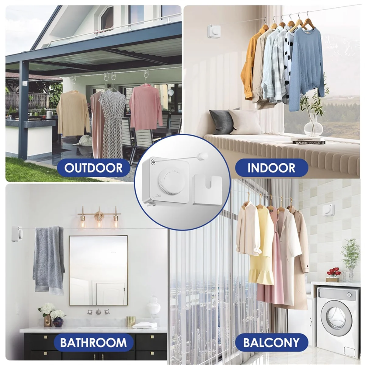 BOFOF Retractable Clothesline Indoor Outdoors,14Ft Heavy Duty Clothes Drying Laundry Line, Wall Mounted Clothesline White
BOFOF Retractable Clothesline Indoor Outdoors,14Ft Heavy Duty Clothes Drying Laundry Line, Wall Mounted Clothesline White