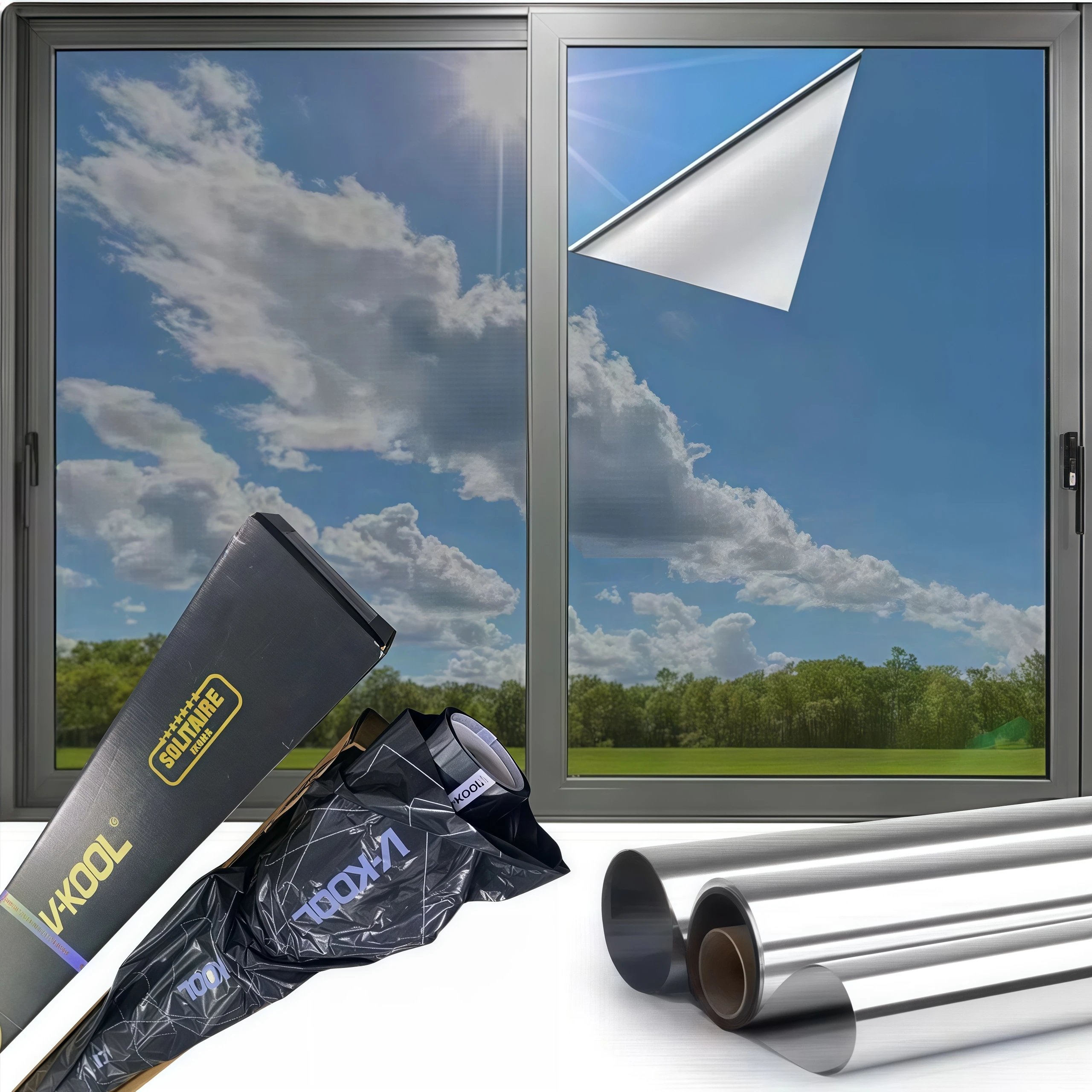 VKool Energy Saving Architectural Window Film One Way Mirror Privacy Solar Control UV Blocking for Building Heat Insulation
VKool Energy Saving Architectural Window Film One Way Mirror Privacy Solar Control UV Blocking for Building Heat Insulation