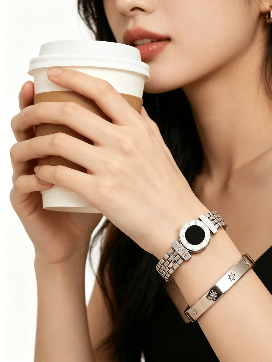 Stainless Steel Fashion Bracelet With Star And Round Design For Women
Stainless Steel Fashion Bracelet With Star And Round Design For Women