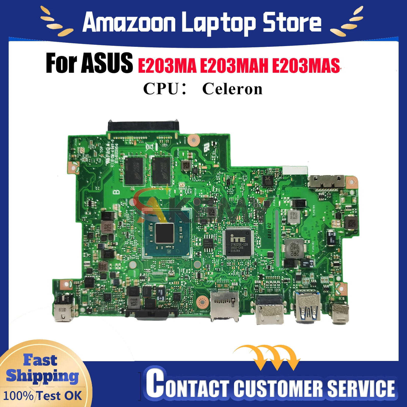 E203MA Laptop Motherboard For ASUS EeeBook L203MAH E203MAS L203MA E203MA E203MAH E203M Mainboard With Celeron CPU 100% tests OK
E203MA Laptop Motherboard For ASUS EeeBook L203MAH E203MAS L203MA E203MA E203MAH E203M Mainboard With Celeron CPU 100% tests OK
