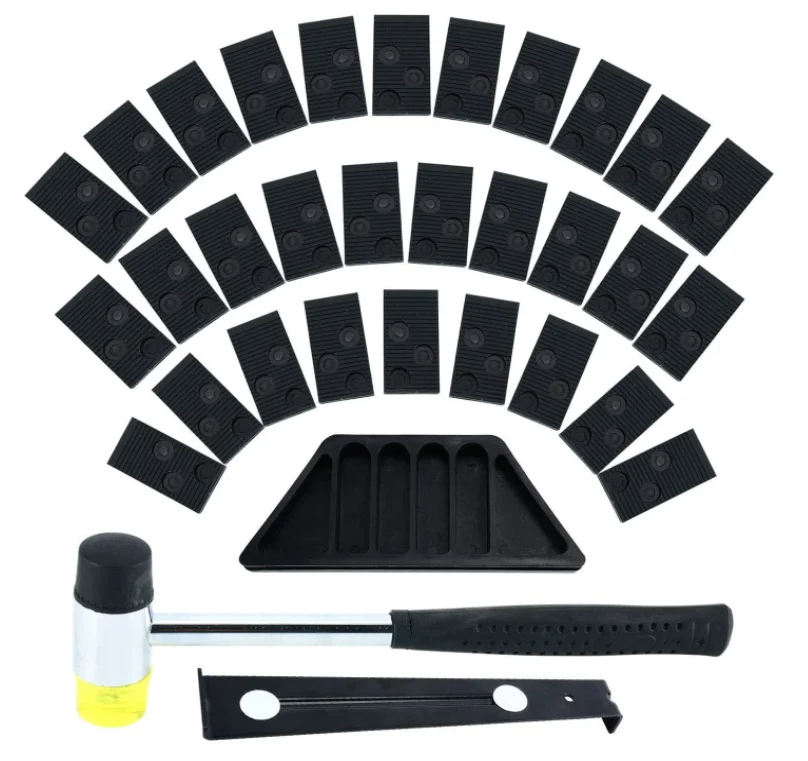 K-019 33pcs Laminate Wood Flooring Installation Kit With Tapping Block, Pull Bar, Mallet and 30 Spacers
K-019 33pcs Laminate Wood Flooring Installation Kit With Tapping Block, Pull Bar, Mallet and 30 Spacers