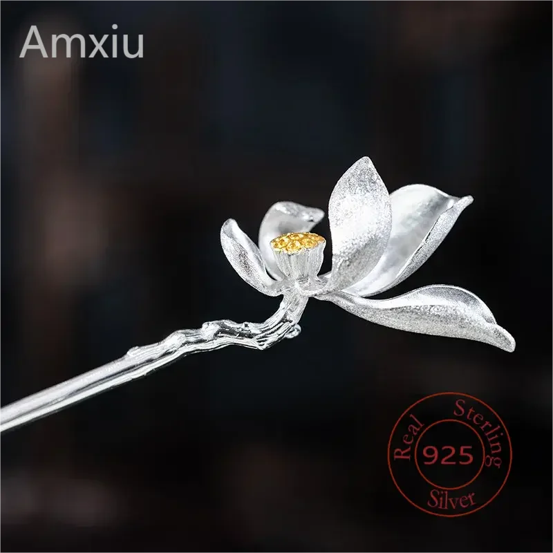 Amxiu sterling silver 925 design China-Chic cool breeze lotus charm hairpin antique curling hair lotus hairpin step shaking
Amxiu sterling silver 925 design China-Chic cool breeze lotus charm hairpin antique curling hair lotus hairpin step shaking