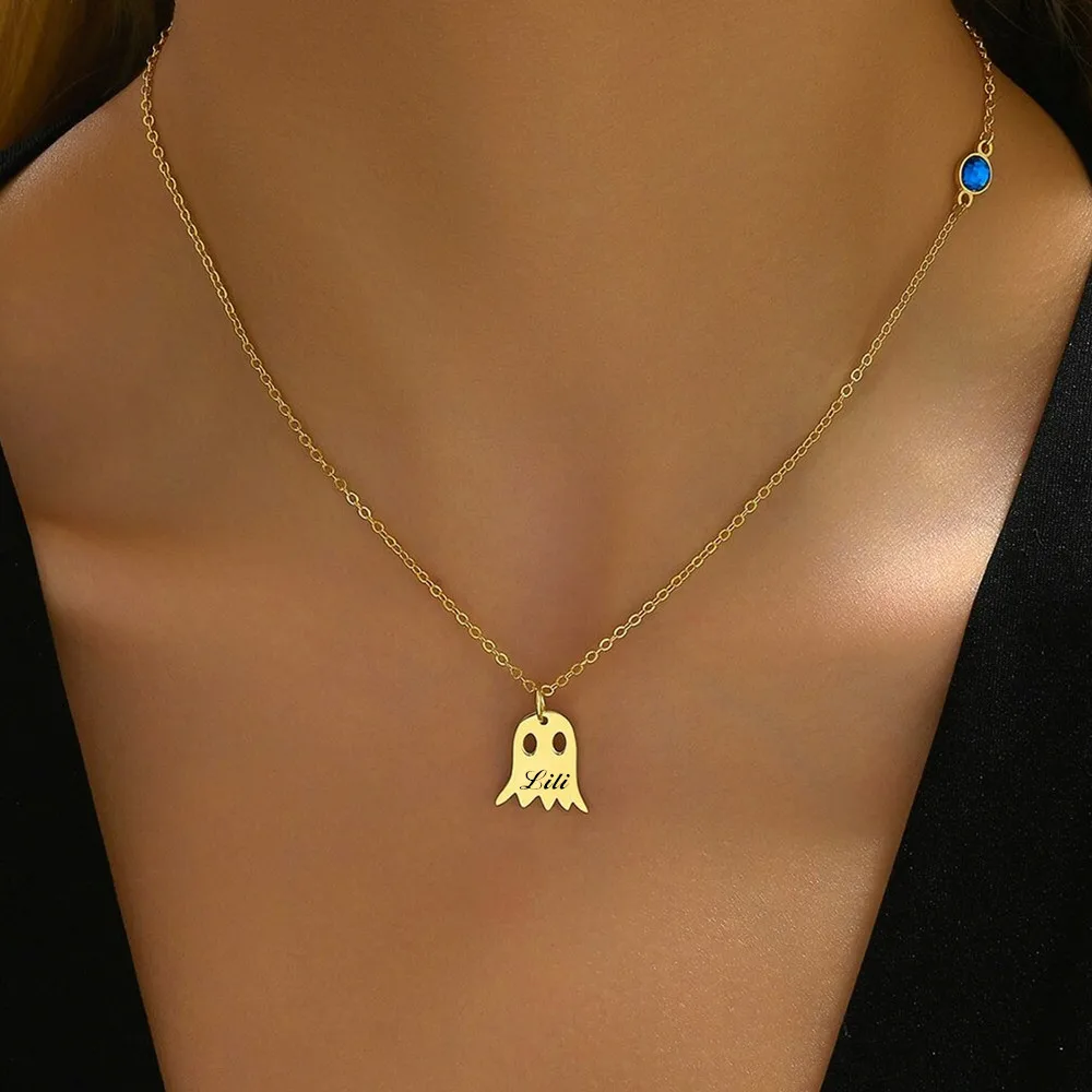 Personalized Birthstone Necklace Custom Engraved Name Pendant Necklaces Stainless Steel Halloween Jewelry Gift For Kids
Personalized Birthstone Necklace Custom Engraved Name Pendant Necklaces Stainless Steel Halloween Jewelry Gift For Kids