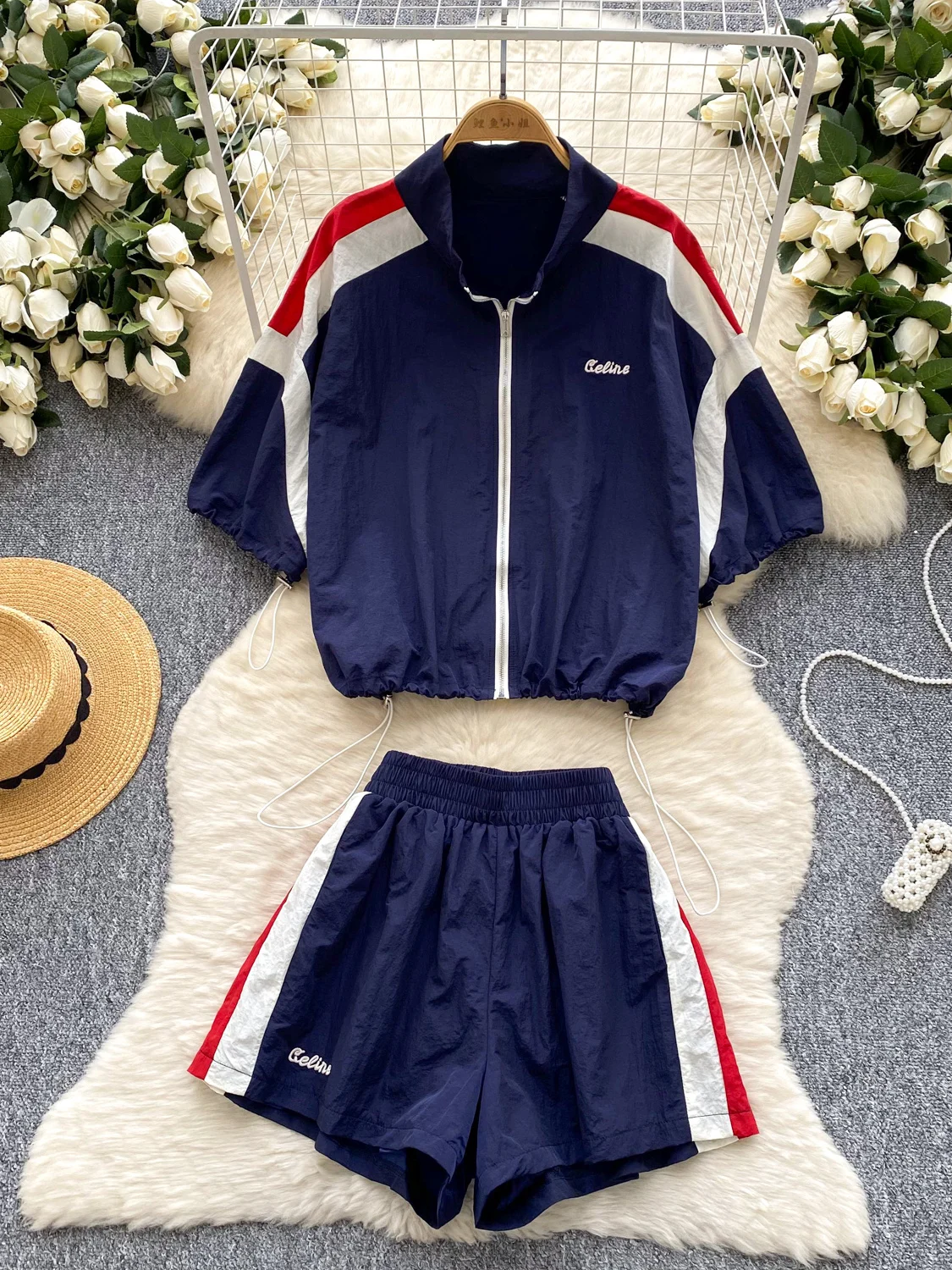 Women's Casual Two-Piece Set Summer 2025 Korean Loose Sports Dstring Color Blo Outerwear High Waist Wide Leg Pants
Women's Casual Two-Piece Set Summer 2025 Korean Loose Sports Dstring Color Blo Outerwear High Waist Wide Leg Pants