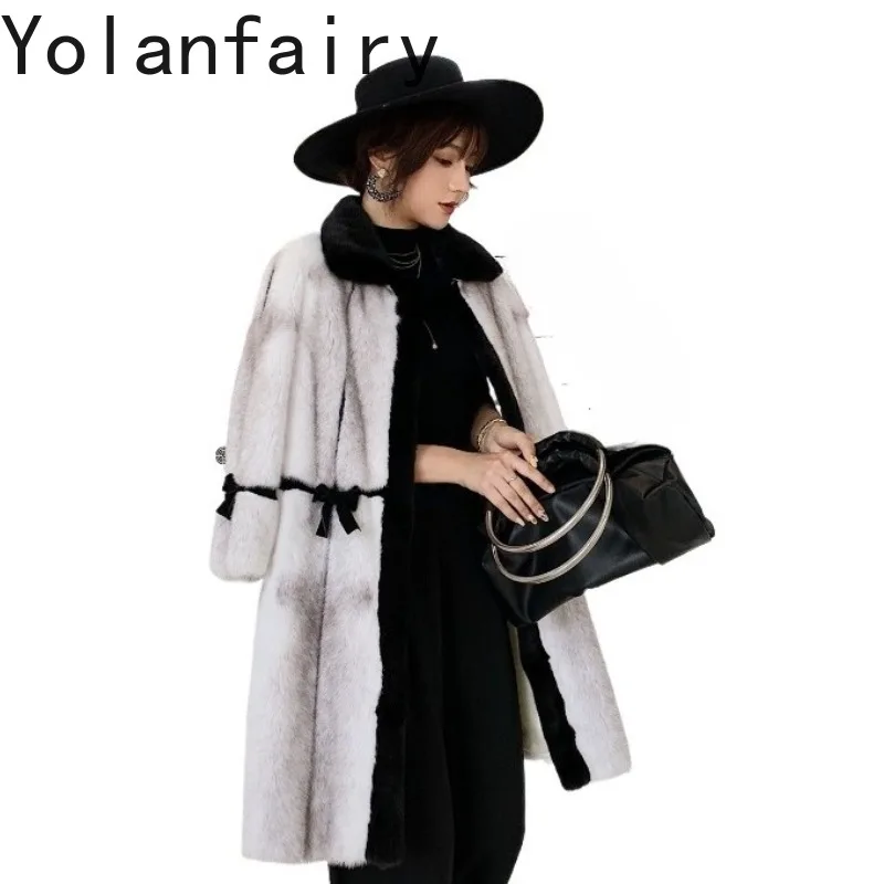 YOLANFAIRY Luxury 100% Fur Coat Coat Woman Velvet Mink Natural Whole Cross Mink Fur Jacket Fashion Elegant Women 86cm Outerwear
YOLANFAIRY Luxury 100% Fur Coat Coat Woman Velvet Mink Natural Whole Cross Mink Fur Jacket Fashion Elegant Women 86cm Outerwear