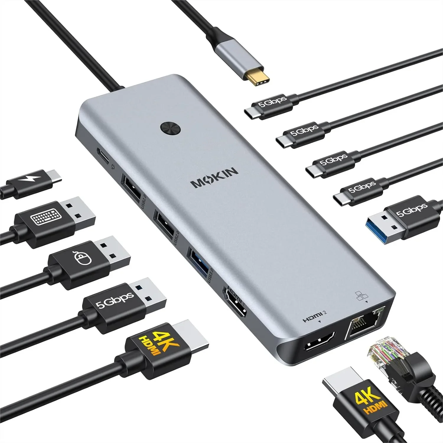 13-in-1 USB C Docking Station Dual Monitor with 2 HDMI, 100W PD, RJ45 Ethernet for Dell/HP/Lenovo
13-in-1 USB C Docking Station Dual Monitor with 2 HDMI, 100W PD, RJ45 Ethernet for Dell/HP/Lenovo
