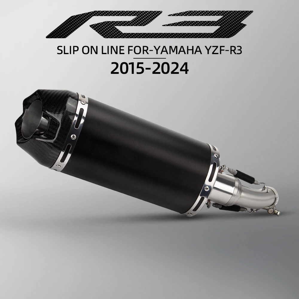 Slip On Motorcycle Exhaust Escape System Arro Carbon Tip Muffler With Middle Link Pipe For YAMAHA YZF-R3 2015-2024
Slip On Motorcycle Exhaust Escape System Arro Carbon Tip Muffler With Middle Link Pipe For YAMAHA YZF-R3 2015-2024