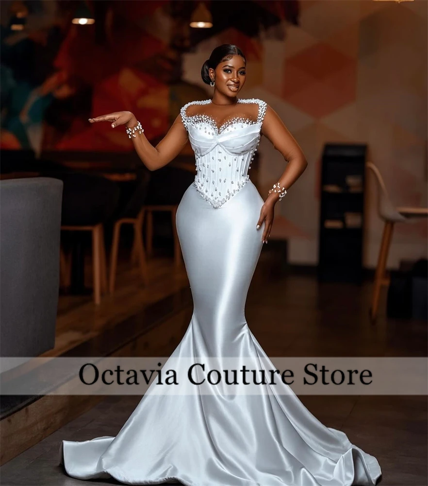 New Arrival White Pearls Wedding Dresses For Bride O Neck Full Sleeve Special Occasion Dress Mermaid Formal Gown Customized
New Arrival White Pearls Wedding Dresses For Bride O Neck Full Sleeve Special Occasion Dress Mermaid Formal Gown Customized