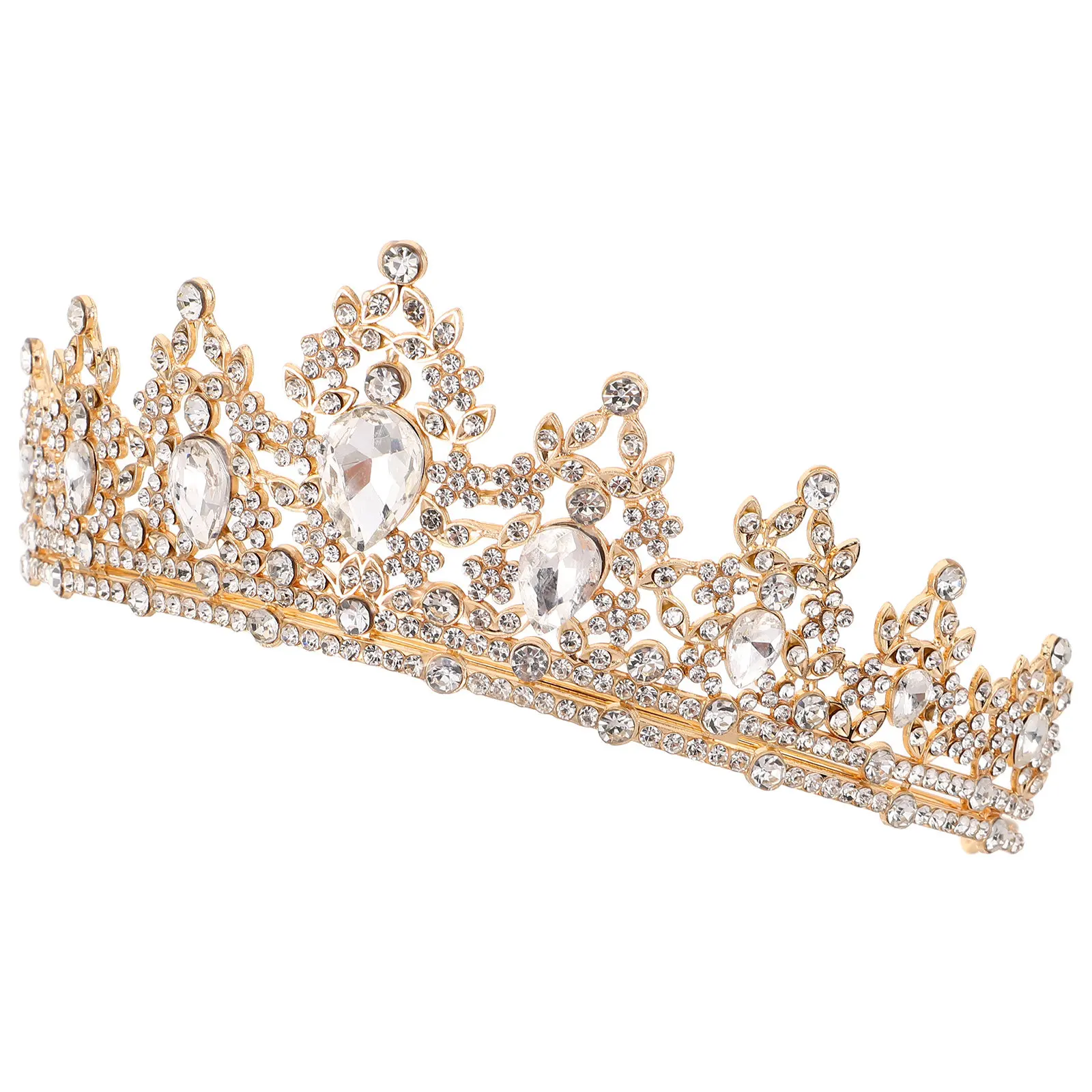 Wedding Tiara Crown Sparkling Rhinestone Bridal Headpiece Princess Headband for Bride Birthday Party Halloween Costume Golden
Wedding Tiara Crown Sparkling Rhinestone Bridal Headpiece Princess Headband for Bride Birthday Party Halloween Costume Golden
