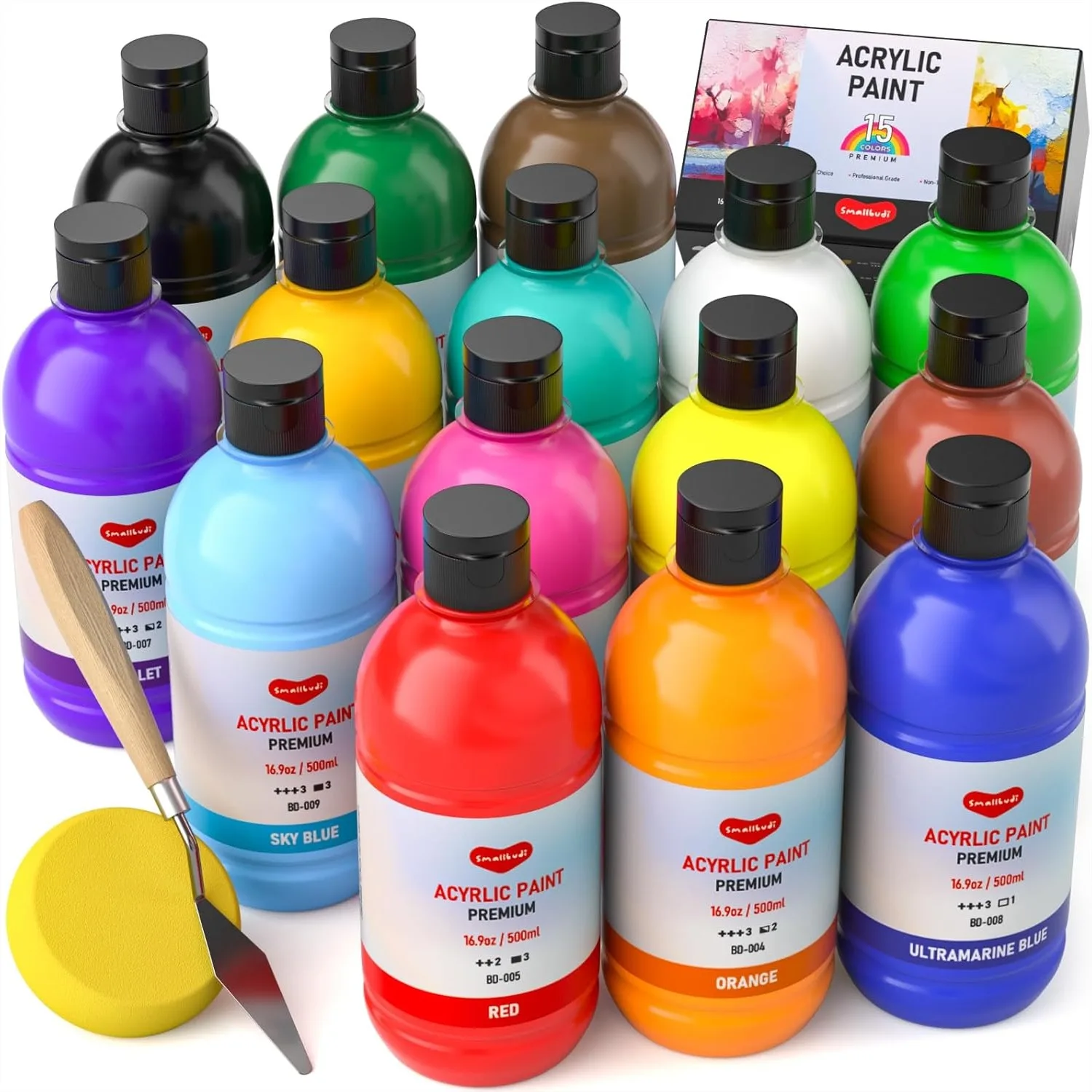 Large Acrylic Paint Set 16.9oz (500ml) 15 Colors Non-Toxic for Canvas Wood Fabric Pumpkin Crafts with Color Wheel
Large Acrylic Paint Set 16.9oz (500ml) 15 Colors Non-Toxic for Canvas Wood Fabric Pumpkin Crafts with Color Wheel