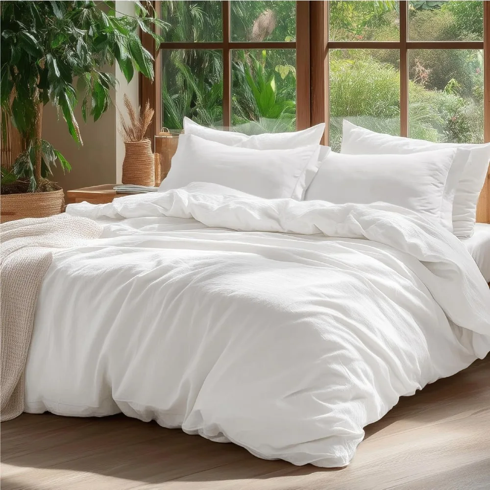 Cotton Duvet Cover King Size - Natural White Linen-Like Washed Cotton for Year-Round Comfort
Cotton Duvet Cover King Size - Natural White Linen-Like Washed Cotton for Year-Round Comfort
