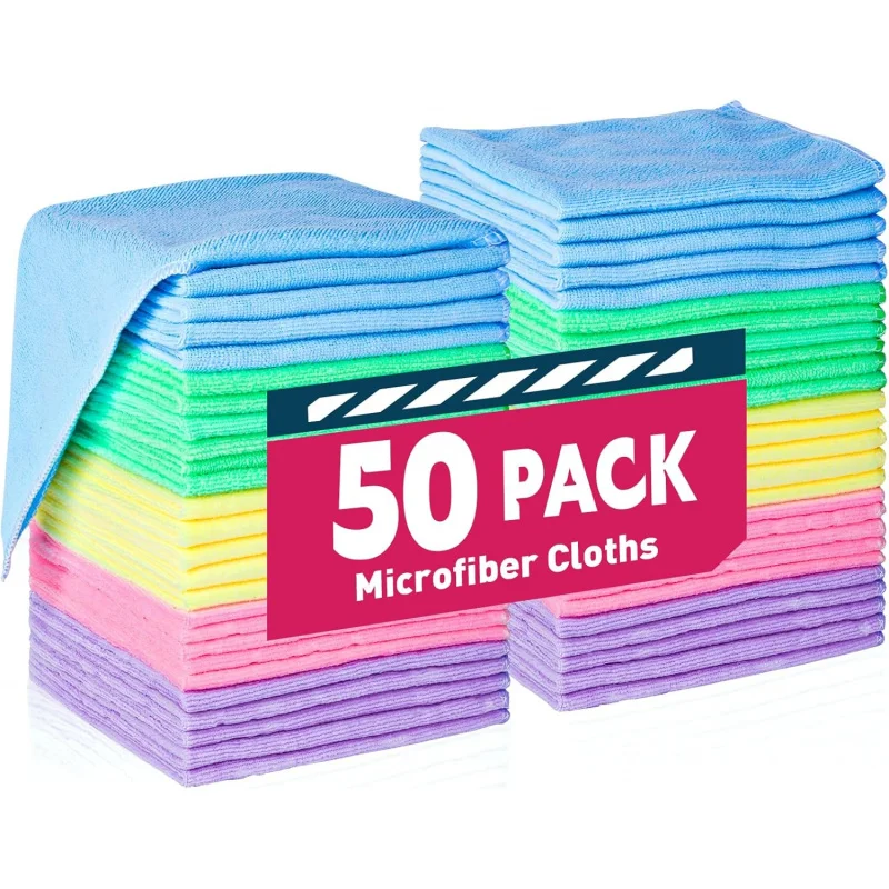 50 Pack Microfiber Cleaning Cloths Bulk Towels for Cars Home 5 Colors 12x12 Inch
50 Pack Microfiber Cleaning Cloths Bulk Towels for Cars Home 5 Colors 12x12 Inch