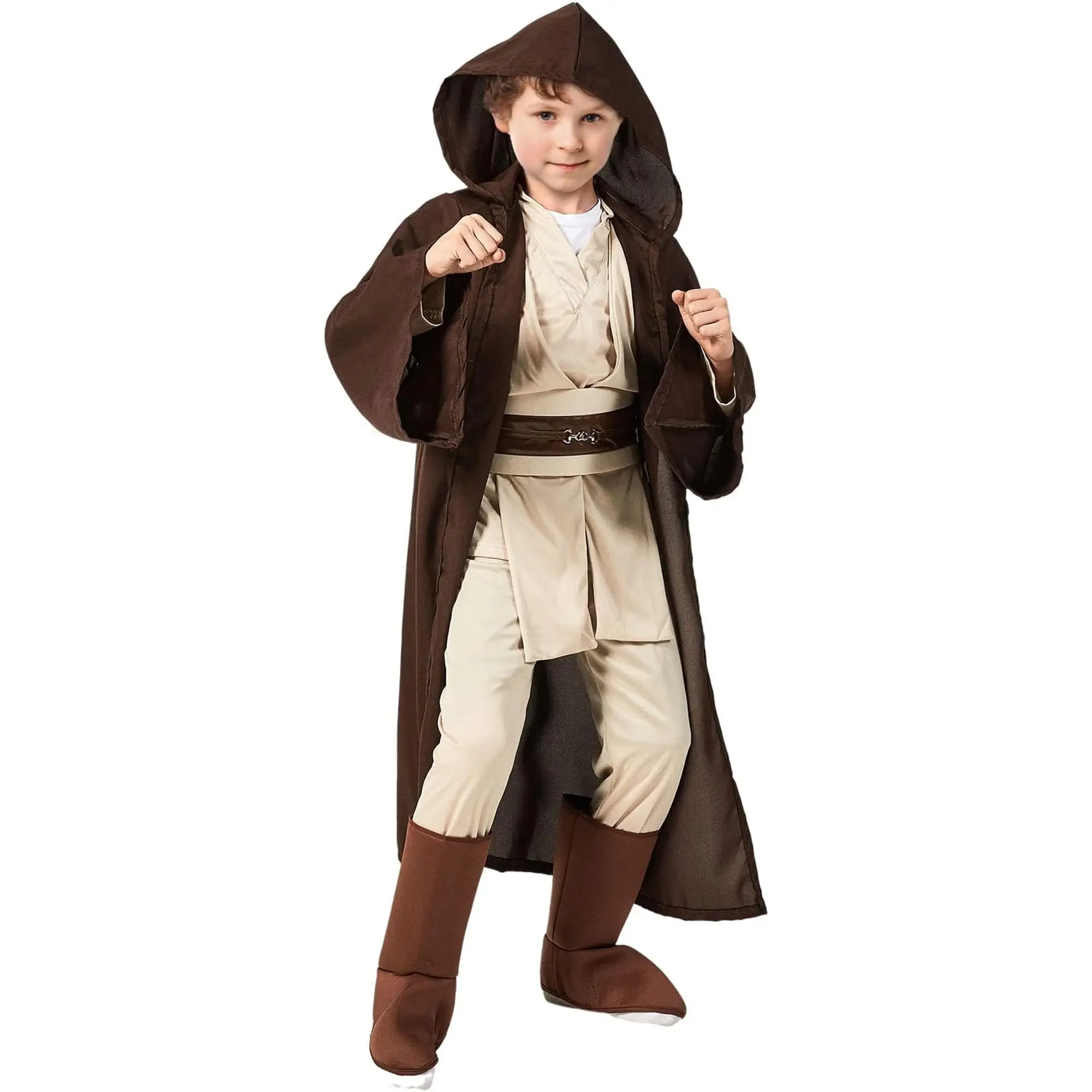 Jedi Costume Obi Wan Hooded Robe Cloak Kenobi Tunic Top Pant Belt Uniform Set Fancy Dress Cosplay Halloween Party Boy Girls
Jedi Costume Obi Wan Hooded Robe Cloak Kenobi Tunic Top Pant Belt Uniform Set Fancy Dress Cosplay Halloween Party Boy Girls