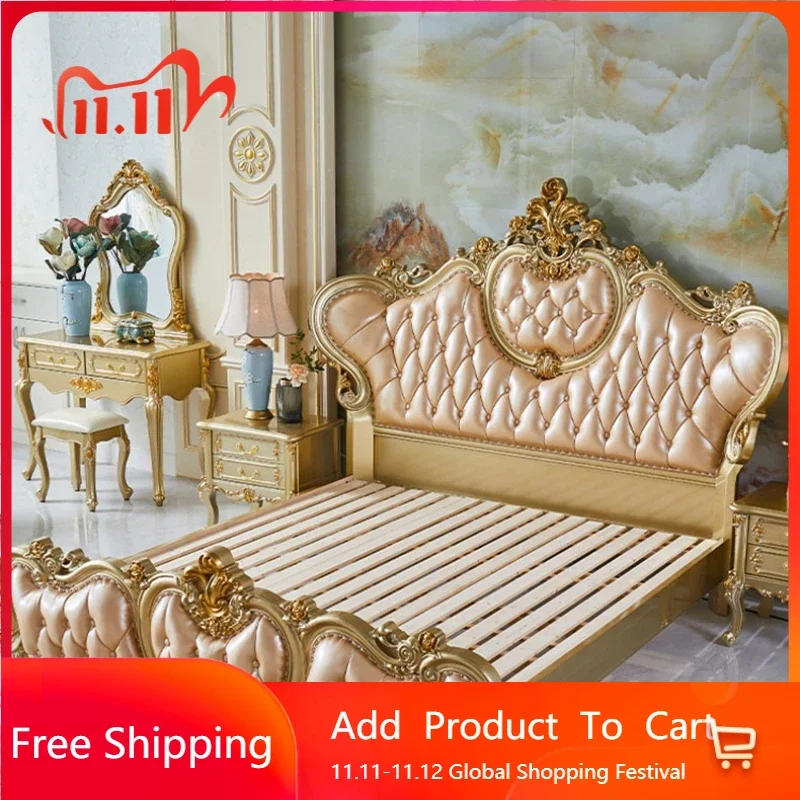 Vintage High Double Bed Frame High Queen Master Gold Luxury Frame Bed Aesthetic Ergonomic Cama Solteiro Living Room Furniture
Vintage High Double Bed Frame High Queen Master Gold Luxury Frame Bed Aesthetic Ergonomic Cama Solteiro Living Room Furniture