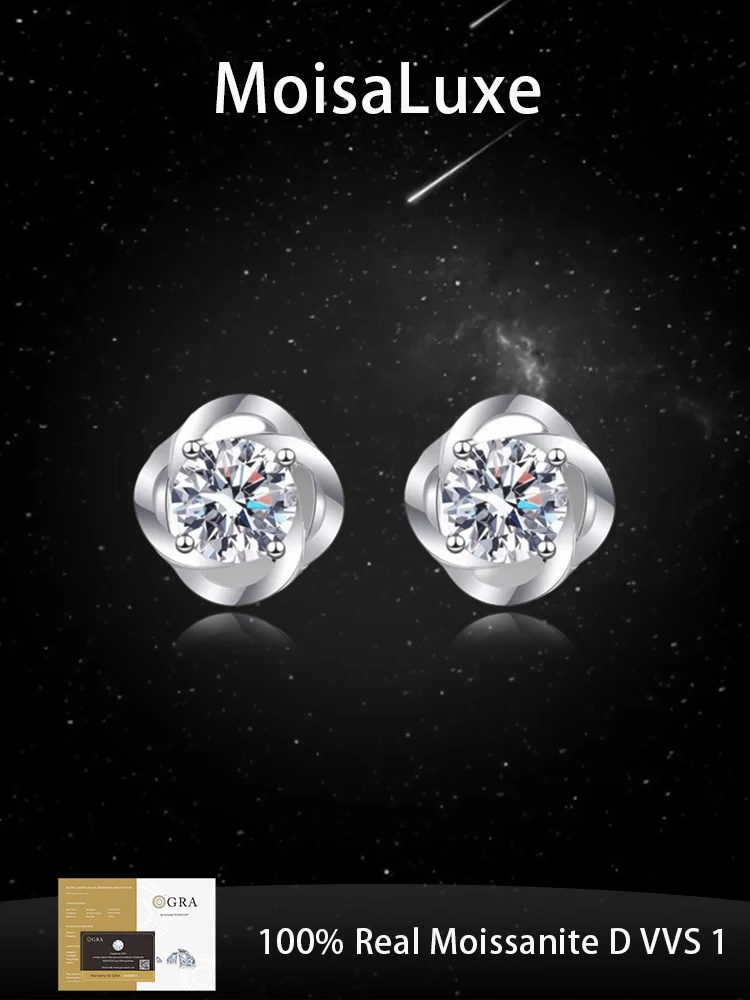 MoisaLuxe Official Shop GRA Moissanite Plata Sterling Silver Floral 925 Earrings for Fashion Jewelry Women Hoop Wear
MoisaLuxe Official Shop GRA Moissanite Plata Sterling Silver Floral 925 Earrings for Fashion Jewelry Women Hoop Wear