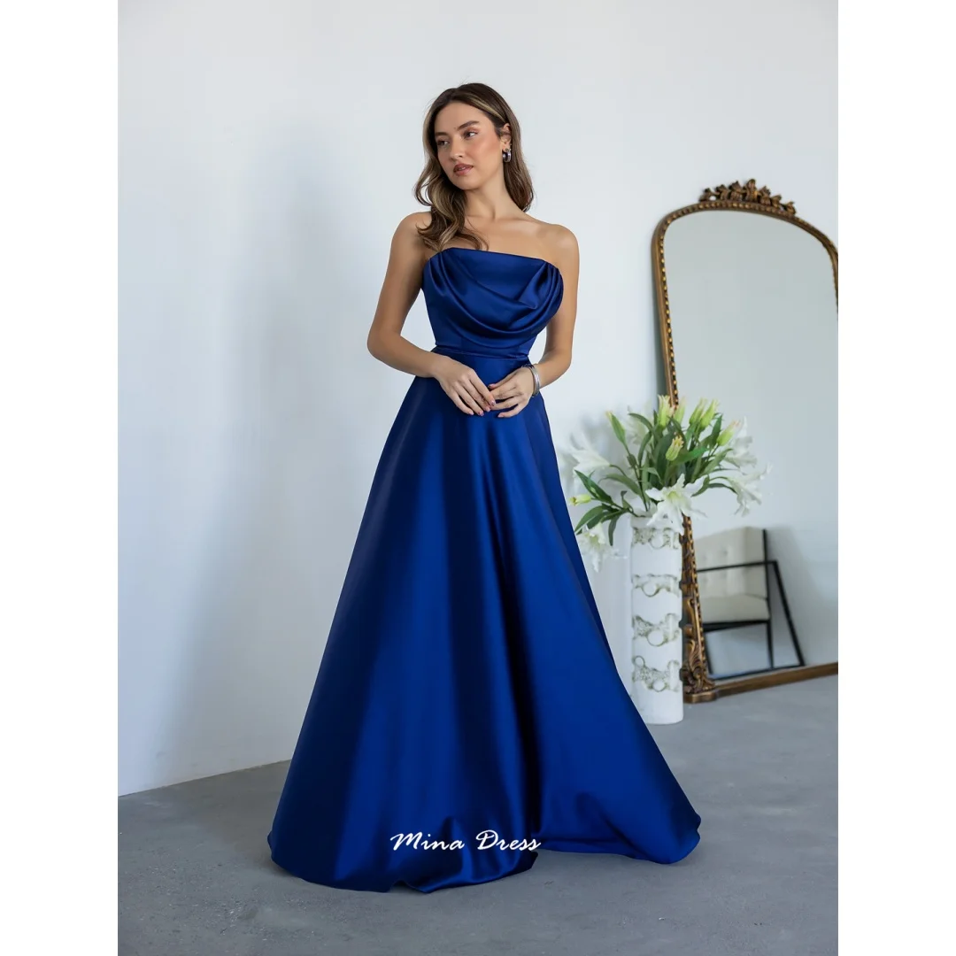 Mina Customized Blue Dresses for Special Events Backless Simple and Elegant Formal Dress Sleeveless Tube Top Prom Dresses Luxury
Mina Customized Blue Dresses for Special Events Backless Simple and Elegant Formal Dress Sleeveless Tube Top Prom Dresses Luxury