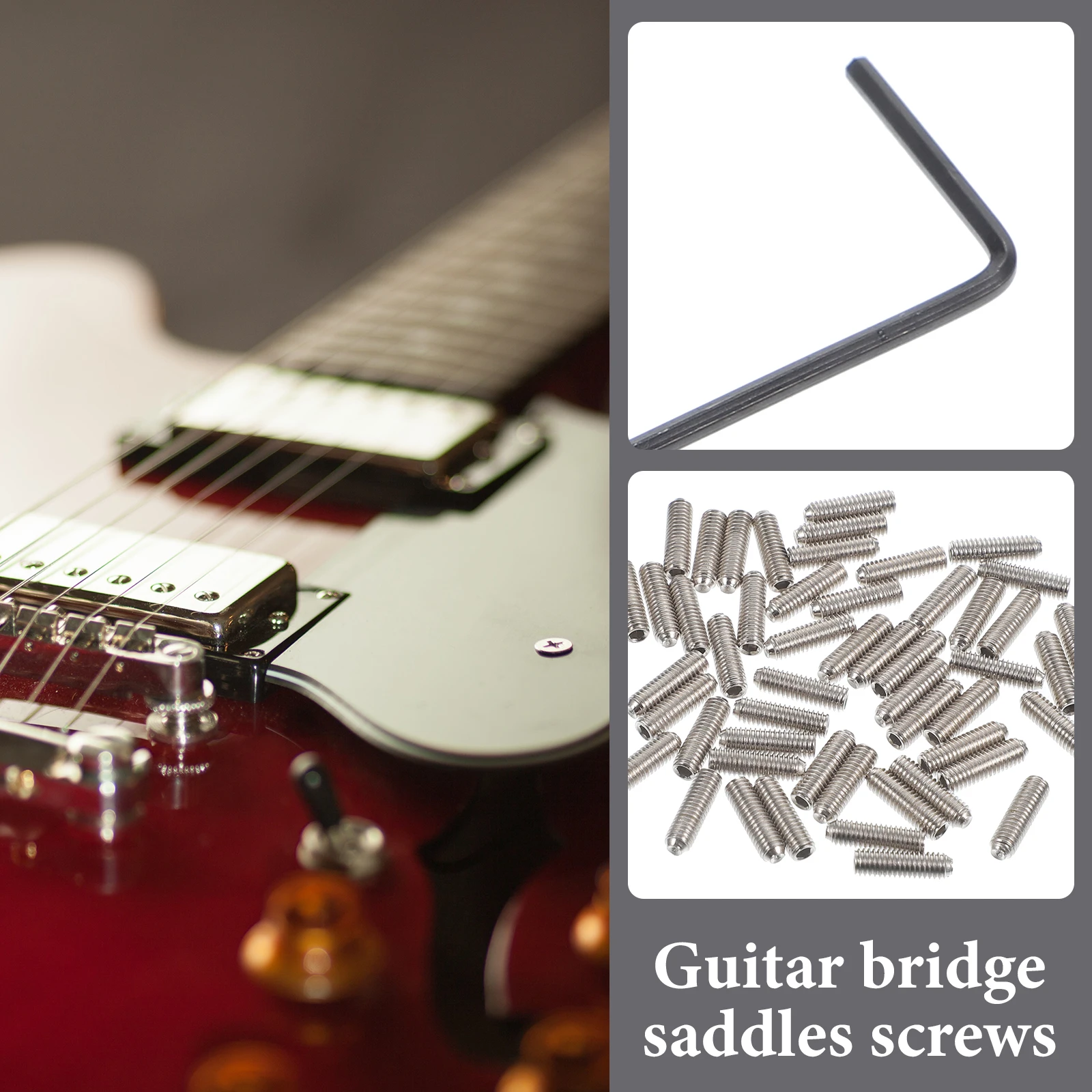1 set 1 Set Saddle Height Adjustment Metal Bass Replacement Parts With Wrench Reusable Bridge Saddles Screws Guitar Accessories 
1 set 1 Set Saddle Height Adjustment Metal Bass Replacement Parts With Wrench Reusable Bridge Saddles Screws Guitar Accessories