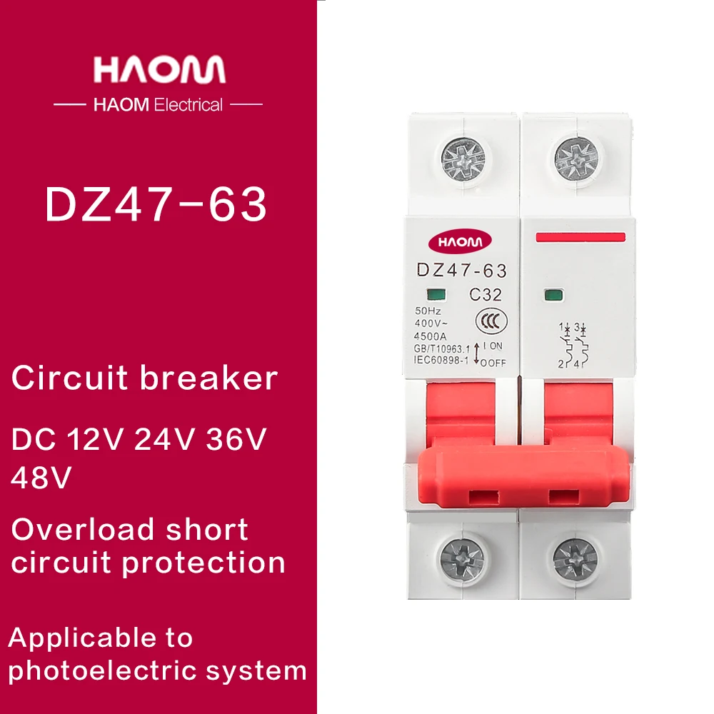 HAOM Mini Breaker Air Switch 1P 2P DC MCB Electrical DIN Rail Switch Circuit Protector 6A 10A 16A 20A 25A 32A 40A 50A Disjuntor
HAOM Mini Breaker Air Switch 1P 2P DC MCB Electrical DIN Rail Switch Circuit Protector 6A 10A 16A 20A 25A 32A 40A 50A Disjuntor