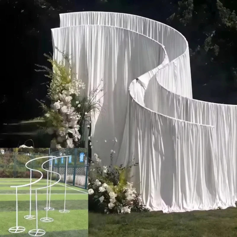 New Wedding Iron Art Prop S-Shaped Milk Silk Stretch Arch Frame 2 Sets For Birthday Party Stage Backdrop Welcome Curtain Setup
New Wedding Iron Art Prop S-Shaped Milk Silk Stretch Arch Frame 2 Sets For Birthday Party Stage Backdrop Welcome Curtain Setup