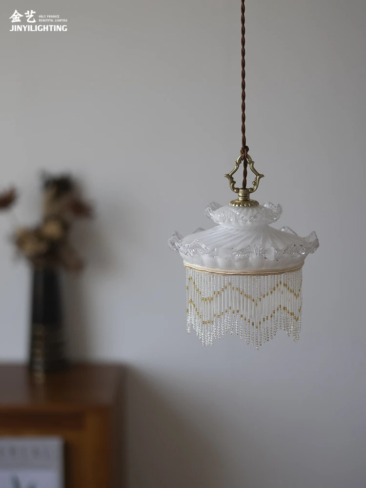 Middle French court pendant light bedroom headboard foyer dressing room light luxury handmade glass tassel lighting fixtures
Middle French court pendant light bedroom headboard foyer dressing room light luxury handmade glass tassel lighting fixtures