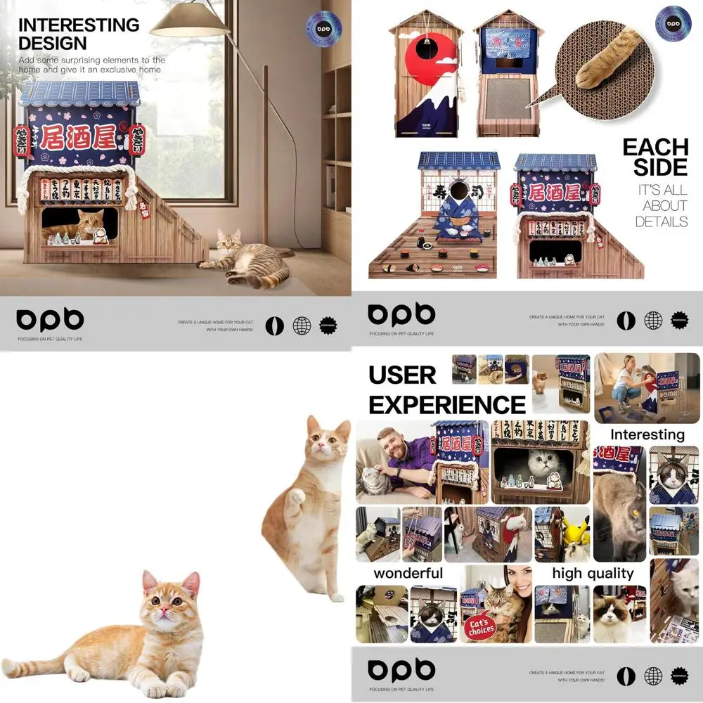 Indoor Cardboard Cat Scratcher House with Double Bed, Ideal for Cat Birthday Gifts (29.5x28.5x18in)
Indoor Cardboard Cat Scratcher House with Double Bed, Ideal for Cat Birthday Gifts (29.5x28.5x18in)