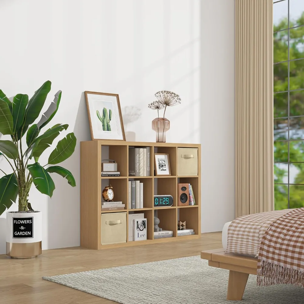 Bookshelf with Storage Bins, 9-Cube Storage Organizer Sturdy Wooden Bookcase Open Book Shelf, Multifunctional Cubicle Rack
Bookshelf with Storage Bins, 9-Cube Storage Organizer Sturdy Wooden Bookcase Open Book Shelf, Multifunctional Cubicle Rack