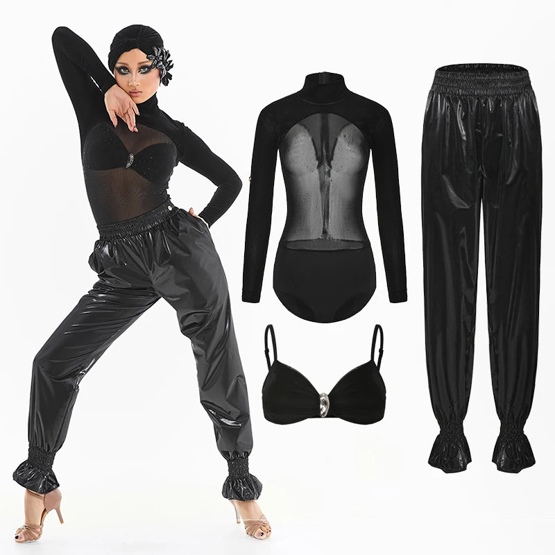2025 DUYQ Sexy Mesh Perspective Top Tapered Pants Suit Chacha Rumba Tango Dress Latin Performance Costumes For Women DN22437
2025 DUYQ Sexy Mesh Perspective Top Tapered Pants Suit Chacha Rumba Tango Dress Latin Performance Costumes For Women DN22437