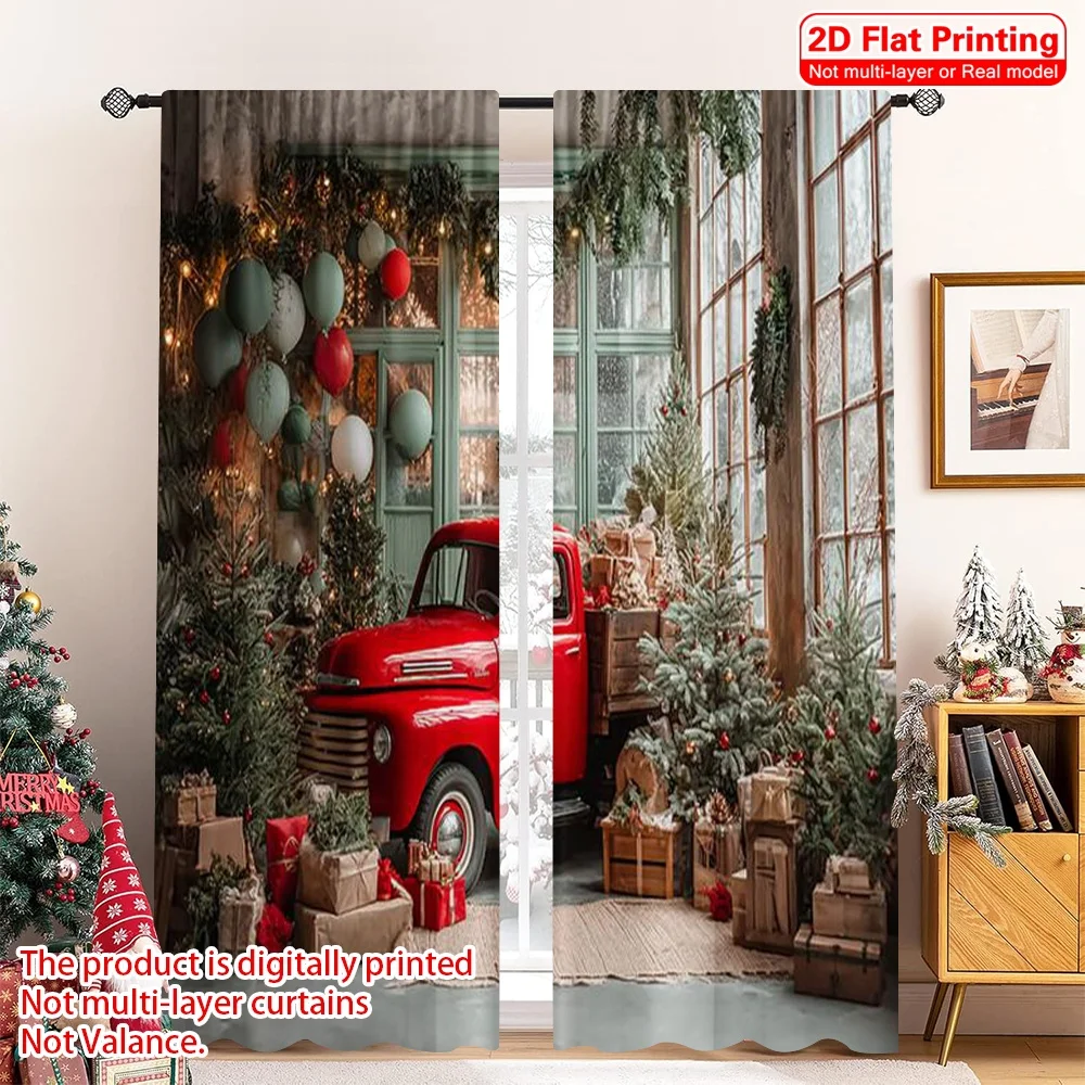 2pcs 2D flat printing Christmas Curtain Vintage red car Christmas tree 100% Polyester Without Electricity Versatile for Photo
2pcs 2D flat printing Christmas Curtain Vintage red car Christmas tree 100% Polyester Without Electricity Versatile for Photo