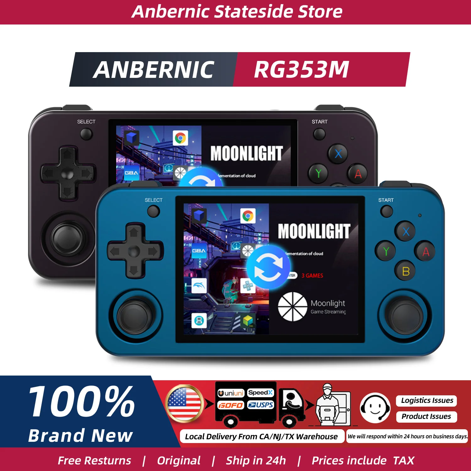 ANBERNIC RG353M Handheld Game Console 3.5 Inch Multi-touch Screen Dual OS Aluminum Alloy Shell HDMI-compatible WIFI Gaming Video Player
ANBERNIC RG353M Handheld Game Console 3.5 Inch Multi-touch Screen Dual OS Aluminum Alloy Shell HDMI-compatible WIFI Gaming Video Player