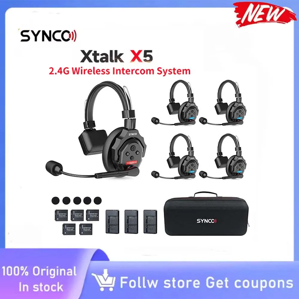 SYNCO Xtalk X5 Xtalk X9 X2 Wireless Intercom System 2.4G Communication Headset With Battery Wireless Microphone for Team Studio
SYNCO Xtalk X5 Xtalk X9 X2 Wireless Intercom System 2.4G Communication Headset With Battery Wireless Microphone for Team Studio