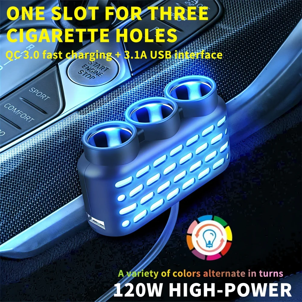 3 in 1 120W PD QC3.0 Fast Charging LED Light Multi Ports Car Charger Splitter for Xiaomi iPhone 17 16 HUAWEI Phone Power Adapter
3 in 1 120W PD QC3.0 Fast Charging LED Light Multi Ports Car Charger Splitter for Xiaomi iPhone 17 16 HUAWEI Phone Power Adapter