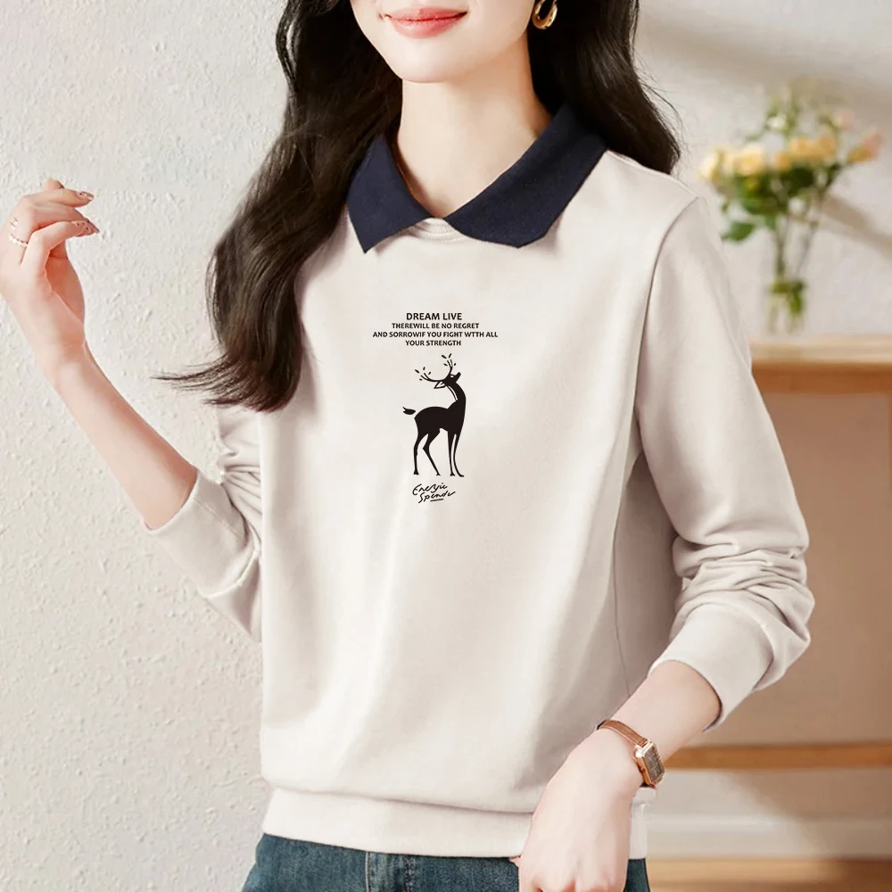 Fashionable Pure Cotton Long Sleeve Neck Print Sweatshirt Casual Women's Top Brand New Autumn Collection Label Removed
Fashionable Pure Cotton Long Sleeve Neck Print Sweatshirt Casual Women's Top Brand New Autumn Collection Label Removed