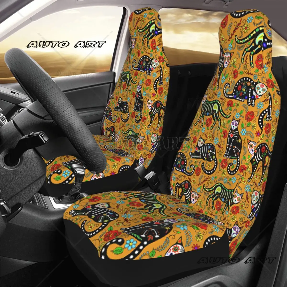 Calavera Sugar Skull Black Cats Car Seat Cover Custom Printing Universal Front Protector Accessories Cushion Set
Calavera Sugar Skull Black Cats Car Seat Cover Custom Printing Universal Front Protector Accessories Cushion Set