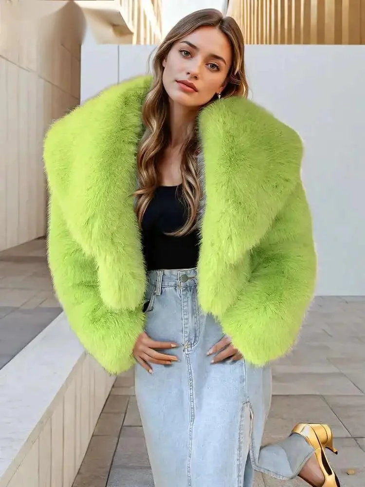 Fashion Women's Faux Fur Coat Lapel Loose Long Sleeve Fluorescent Green Thick Warm Imitation Fur Jacket Winter 2026 RGB2
Fashion Women's Faux Fur Coat Lapel Loose Long Sleeve Fluorescent Green Thick Warm Imitation Fur Jacket Winter 2026 RGB2