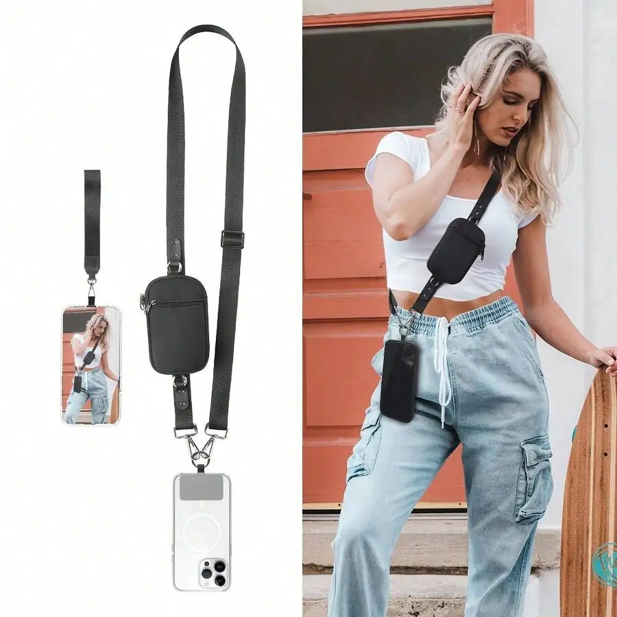 Adjustable Nylon Crossbody Phone Strap With Mini Wallet And Wrist Strap
Adjustable Nylon Crossbody Phone Strap With Mini Wallet And Wrist Strap