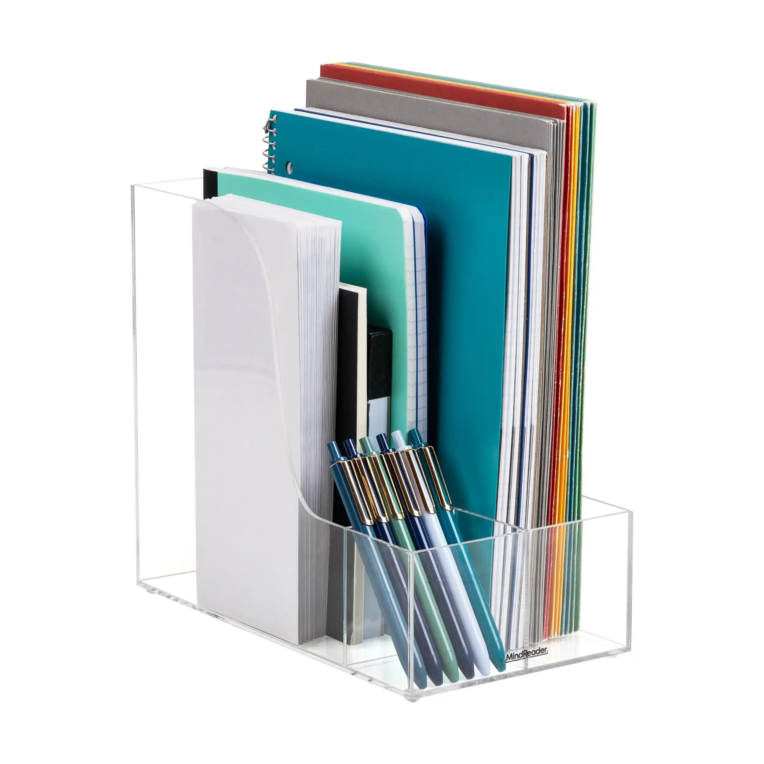 Vertical File Storage, Desktop Organizer, Magazine Holder, 6"L x 11"W x 9.75"H, Clear
Vertical File Storage, Desktop Organizer, Magazine Holder, 6"L x 11"W x 9.75"H, Clear