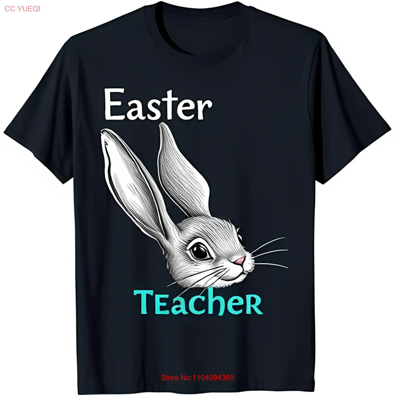 Black Easter Teacher T-Shirt with White Rabbit Head Design Cute Graphic Tee
Black Easter Teacher T-Shirt with White Rabbit Head Design Cute Graphic Tee