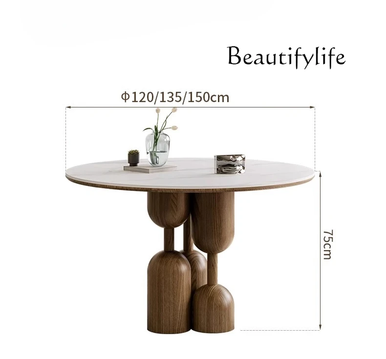 Wabi Sansan Nordic rock slab round dining table modern simple solid wood round table
Wabi Sansan Nordic rock slab round dining table modern simple solid wood round table