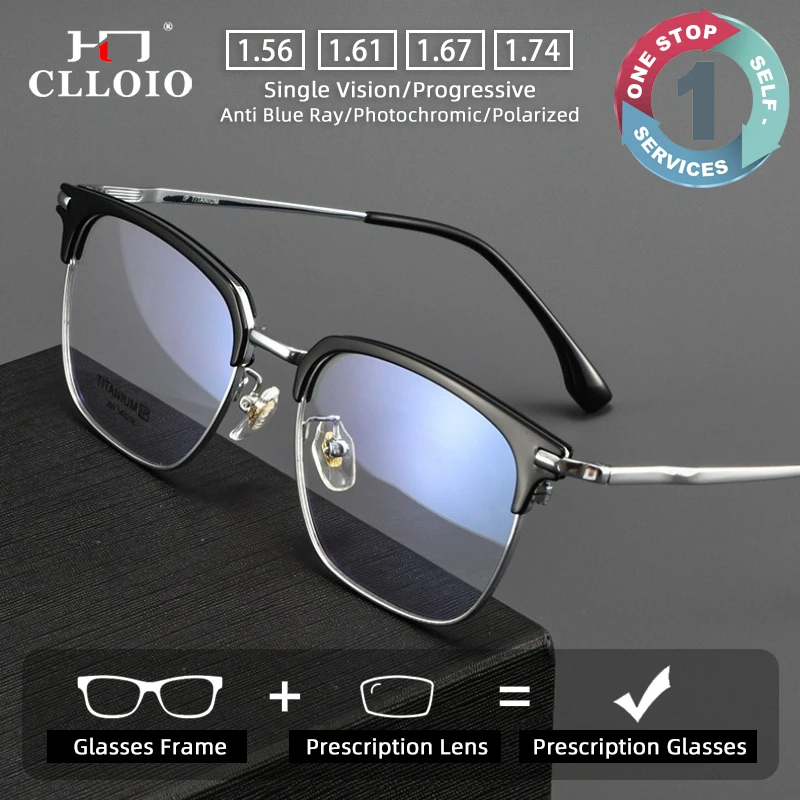 CLLOIO Versatile Pure Titanium Prescription Glasses Blue Light Blocking Eyebrow Frame Myopia Glasses Progressive Reading Eyewear
CLLOIO Versatile Pure Titanium Prescription Glasses Blue Light Blocking Eyebrow Frame Myopia Glasses Progressive Reading Eyewear