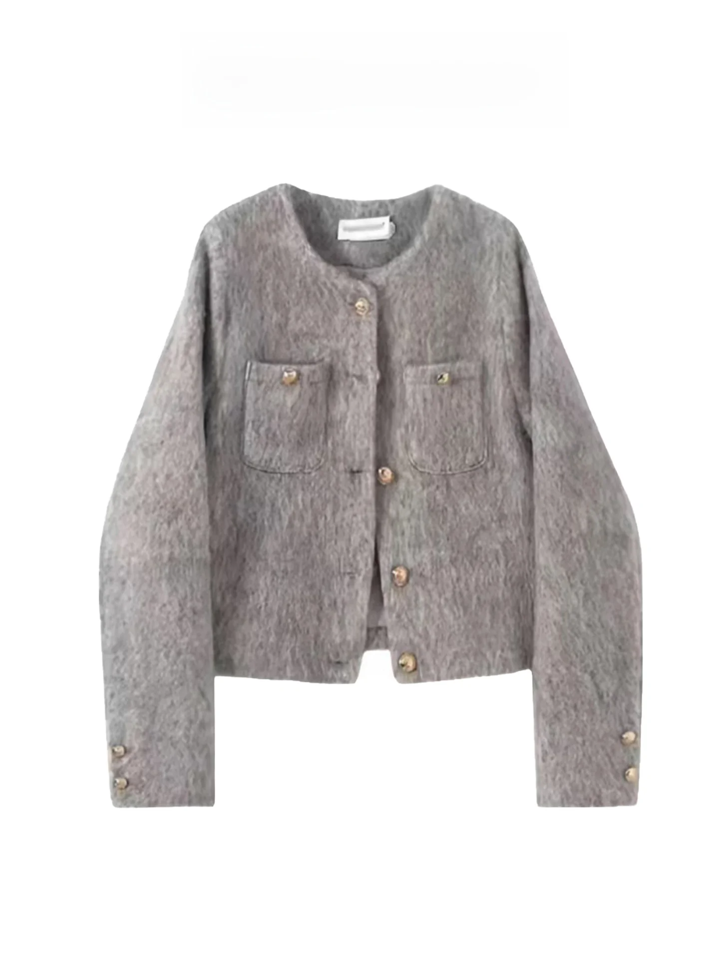 Gray Cotton Blend Short Coat Women's Fashion Autumn Winter Thickened Woolen Outerwear Ladylike Small Size Premium Feeling
Gray Cotton Blend Short Coat Women's Fashion Autumn Winter Thickened Woolen Outerwear Ladylike Small Size Premium Feeling