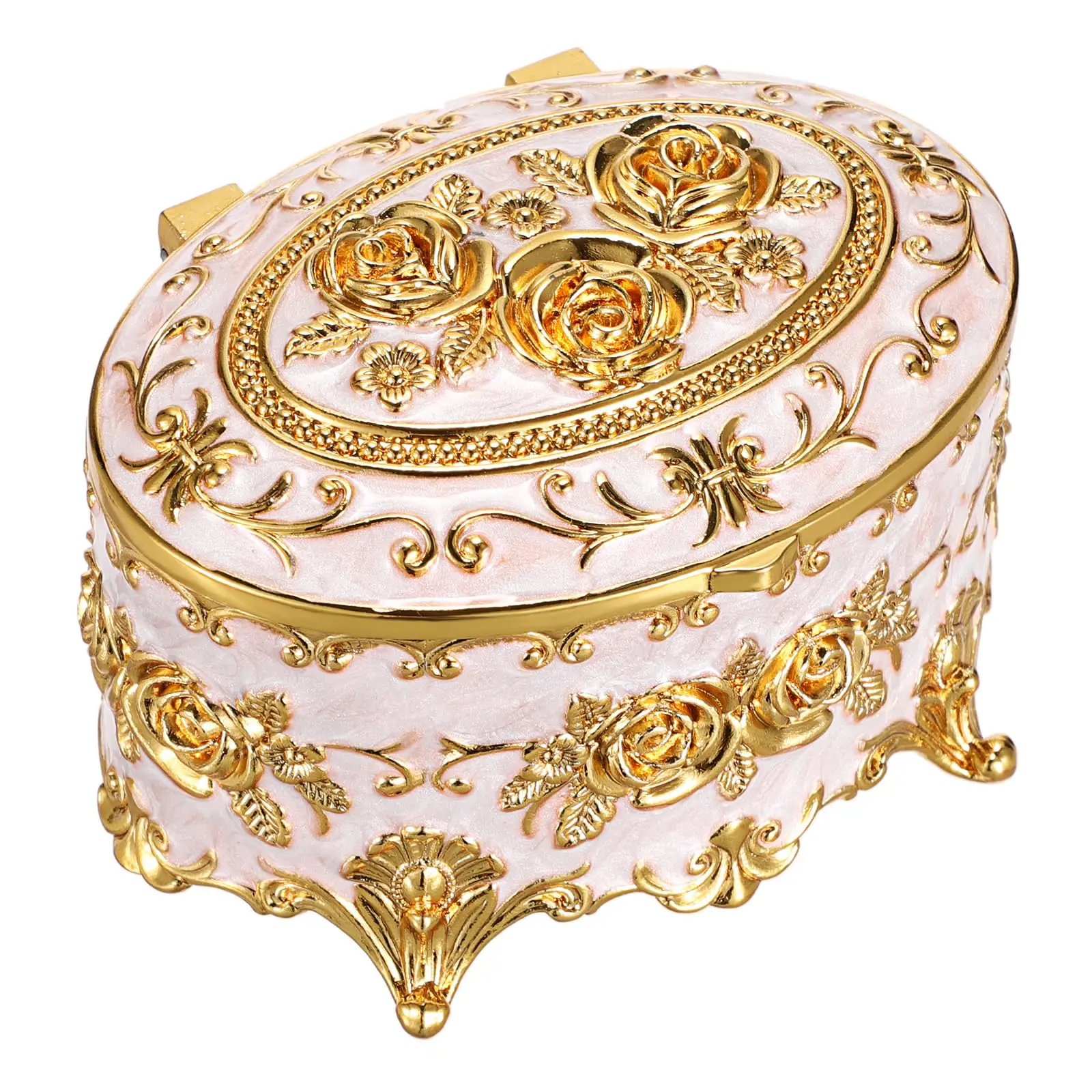 Retro Rose Jewelry Box Creative Enamel Color Dressing Table Metal Storage Container Oval Earrings Organizer Ornament Gift
Retro Rose Jewelry Box Creative Enamel Color Dressing Table Metal Storage Container Oval Earrings Organizer Ornament Gift