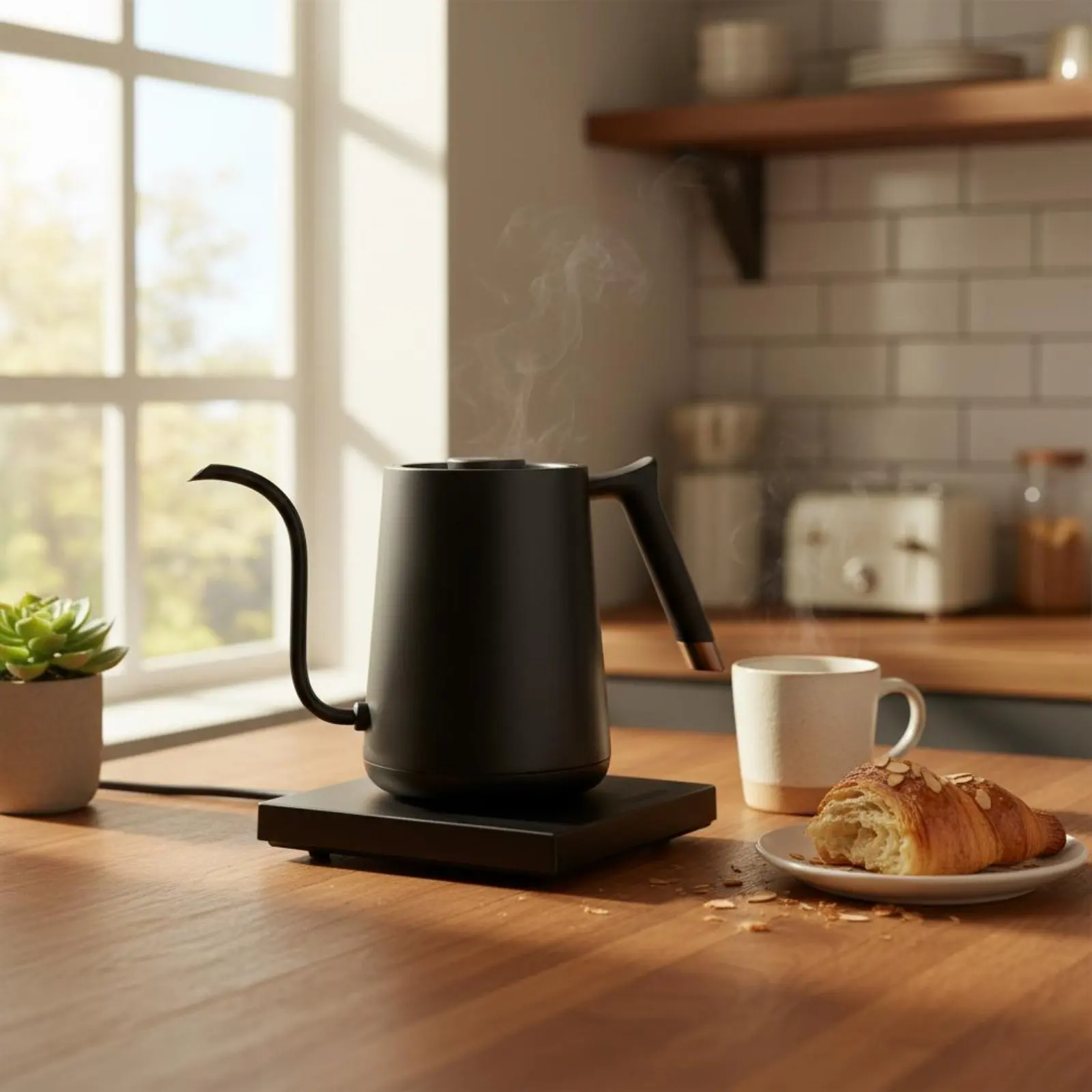 Electric Gooseneck Kettle Auto Shut-Deactivate Gooseneck Kettle Smart Coffee Pot Ergonomic Handle Anti-Scald Lid for Baristas
Electric Gooseneck Kettle Auto Shut-Deactivate Gooseneck Kettle Smart Coffee Pot Ergonomic Handle Anti-Scald Lid for Baristas