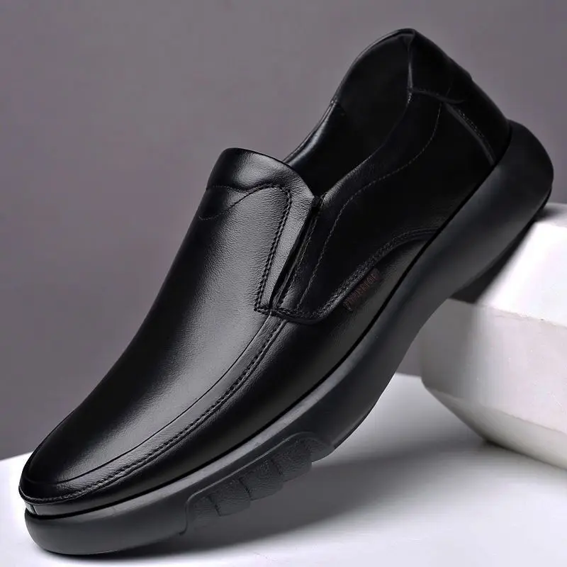 Men's Black Leather Shoes Comfortable Soft Bottom Casual Spring Autumn Fashionable round Toe Lined with Rabbit Fur
Men's Black Leather Shoes Comfortable Soft Bottom Casual Spring Autumn Fashionable round Toe Lined with Rabbit Fur